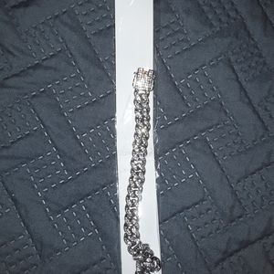 925 Silver Plated Solid Stainless Steel Chain Iced